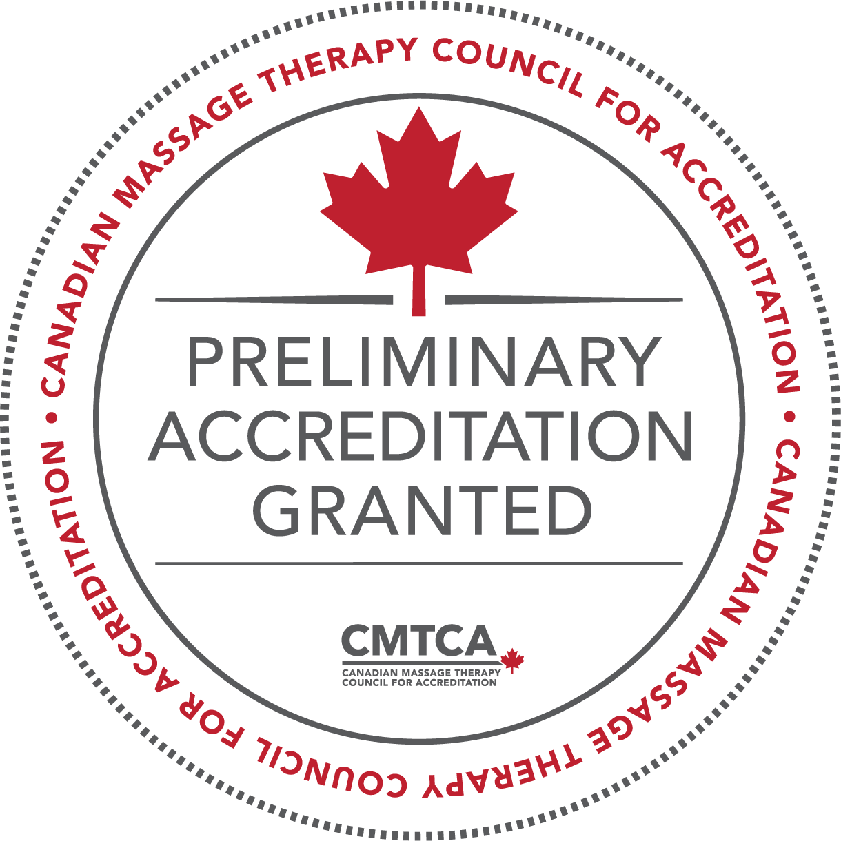 Canadian Massage Therapy Council of Accreditation Preliminary Accreditation Seal