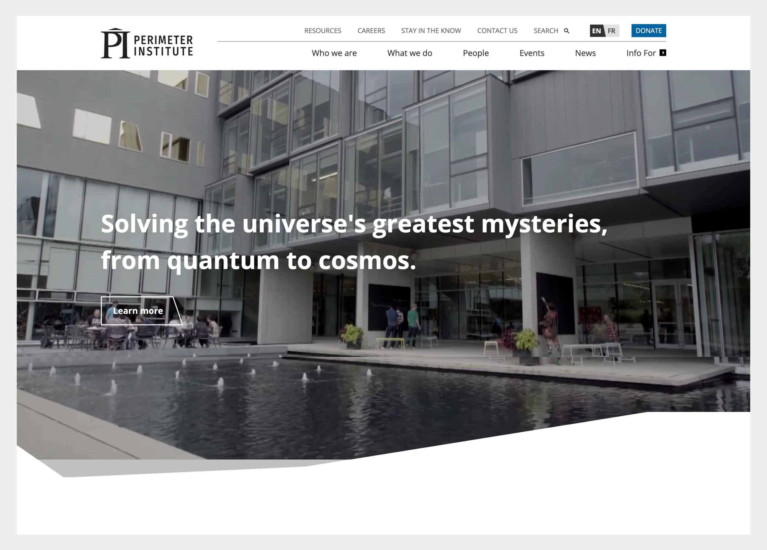 Screenshot of Perimeter Institute Online.Â