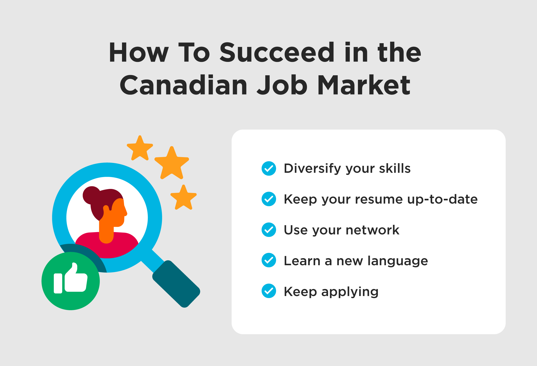List of tips for succeeding in the Canadian job market